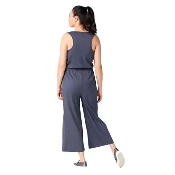 Zuda Z Eco Cropped Wide Leg Sleeveless Jumpsuit Cinched Waist Pockets UPF 50 - Picture 16 of 16